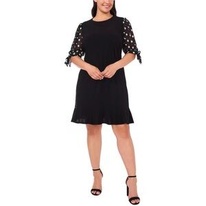 CeCe Plus Size Crew Neck 3/4 Sleeve Dress